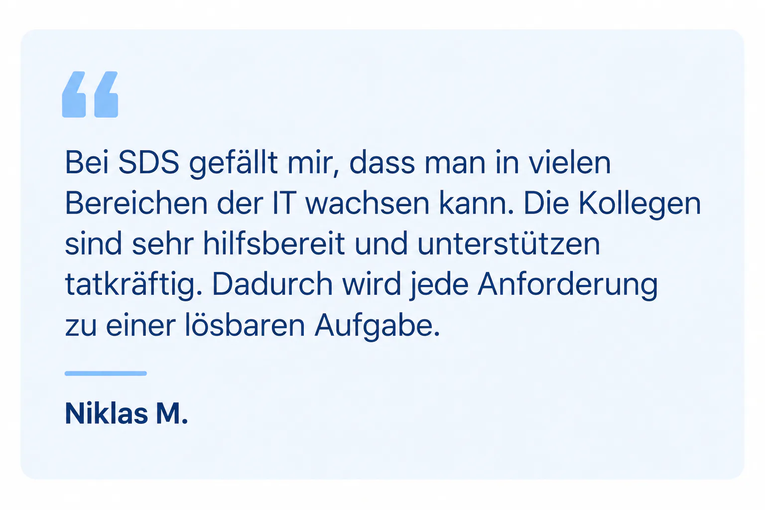 Testimonial Niklas M