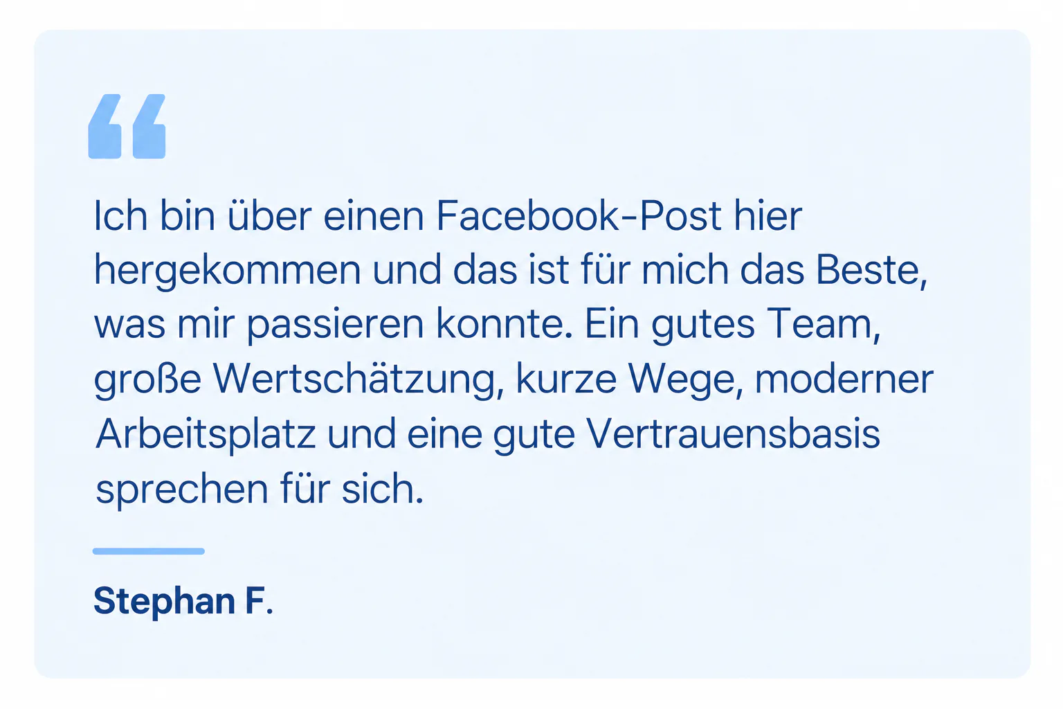 Testimonial Stephan F